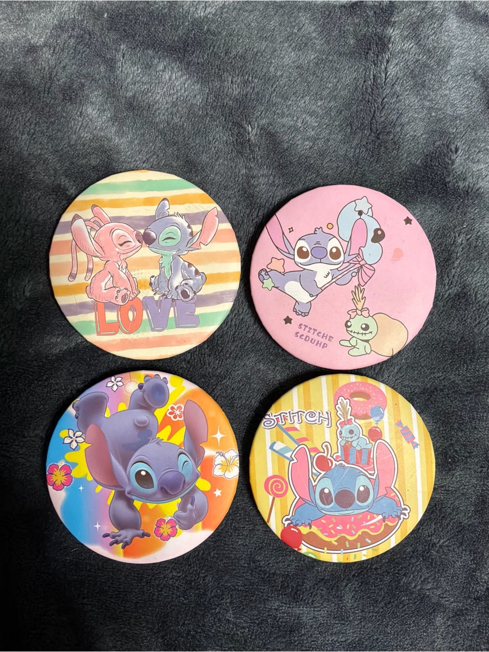 Stitch Soft Close Hard Case Compact Mirrors Set of 4